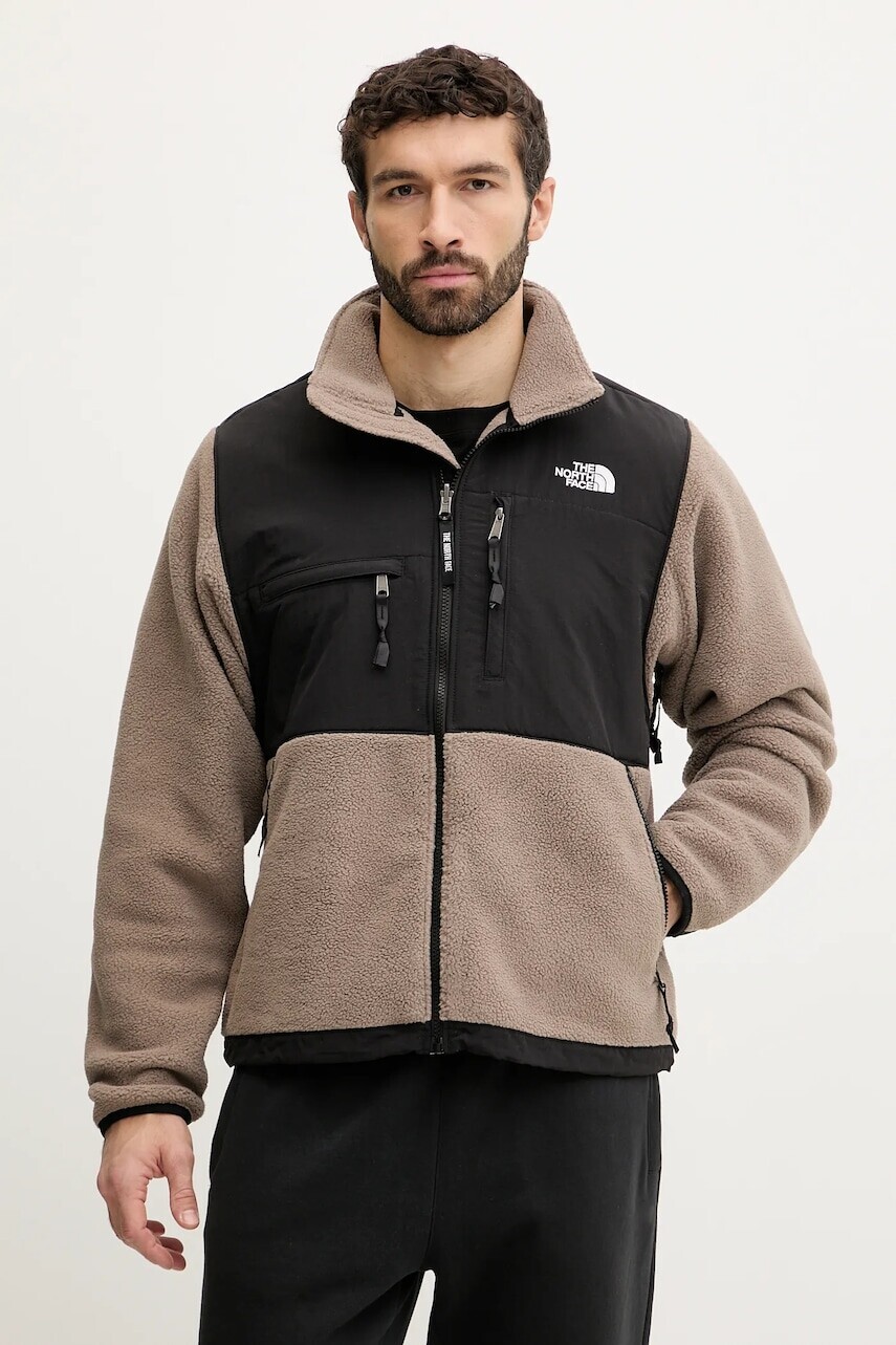 Bunda The North Face Retro Denali hnedá farba, vzorovaná, NF0A88XHDHL1