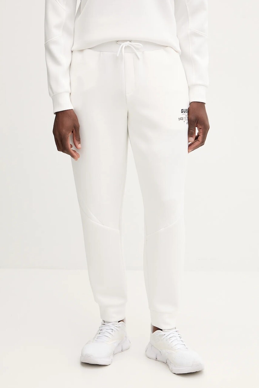 Tepláky Guess RYOTA biela farba, s potlačou, Z5BB00 KCNS2