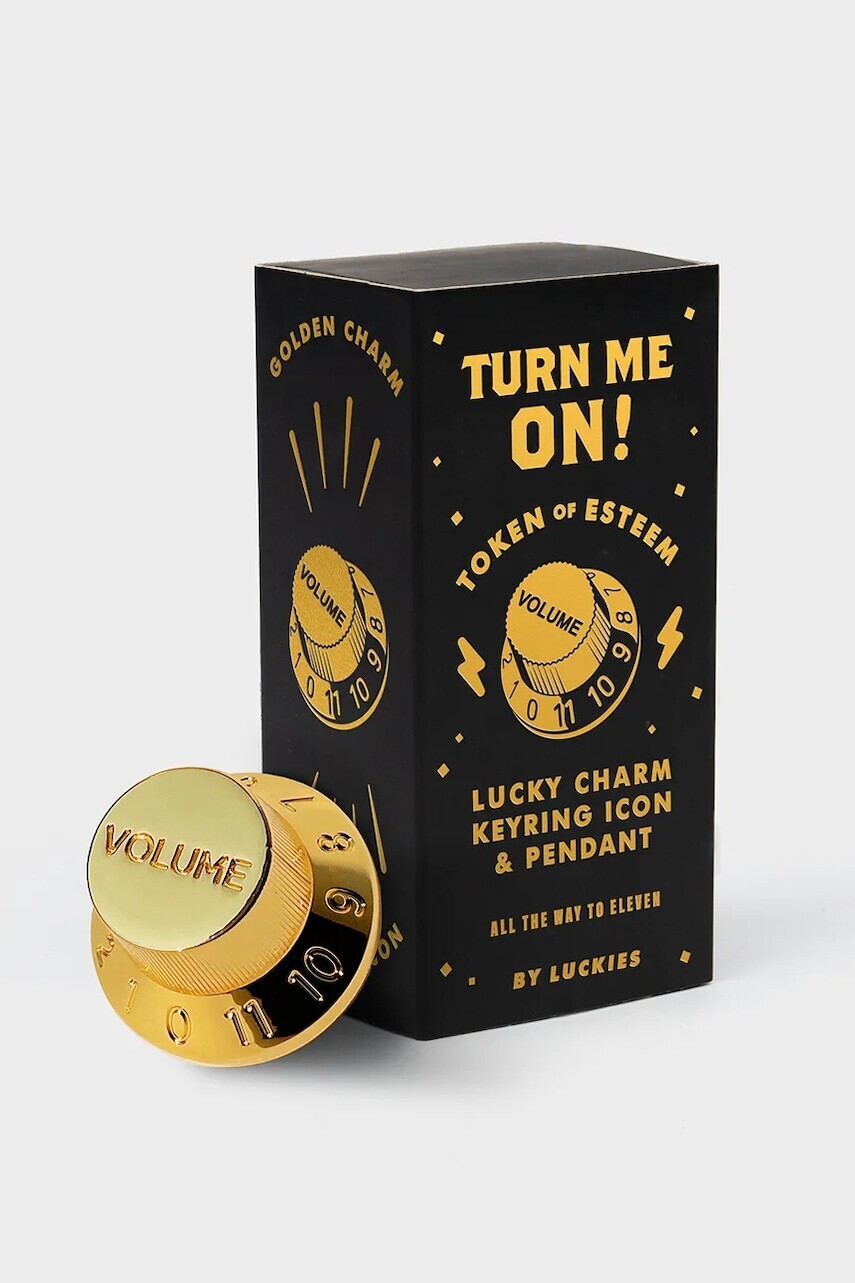 Vreckový talizman Luckies of London Turn Me On 2 cm žltá farba