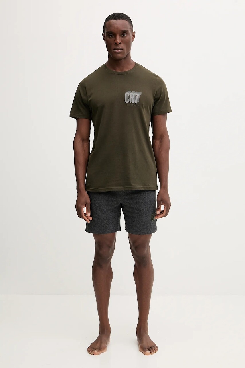 Pyžamo CR7 Cristiano Ronaldo pánske, zelená farba, s potlačou, 8730.41.2615