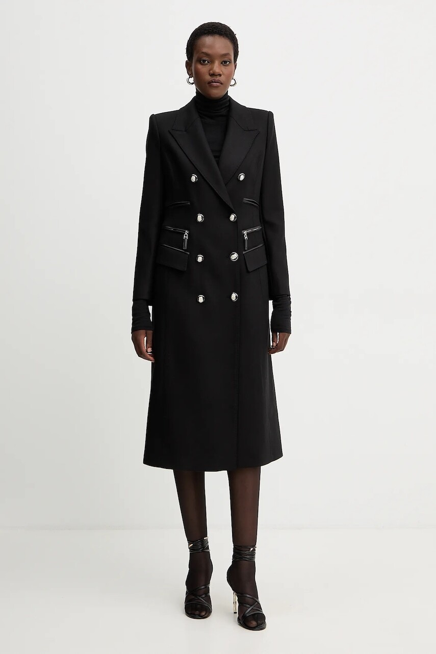 Kabát Elisabetta Franchi čierna farba, CP01056E2