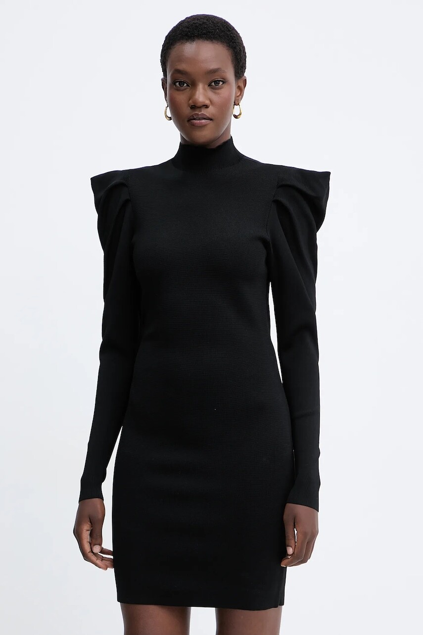 Šaty Twinset čierna farba, mini, priliehavé, 252AT3010