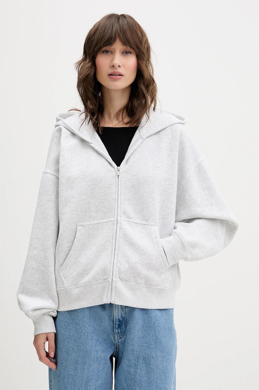 Mikina Hollister Co. šedá farba, s kapucňou, melanžová, KI352-5171-112