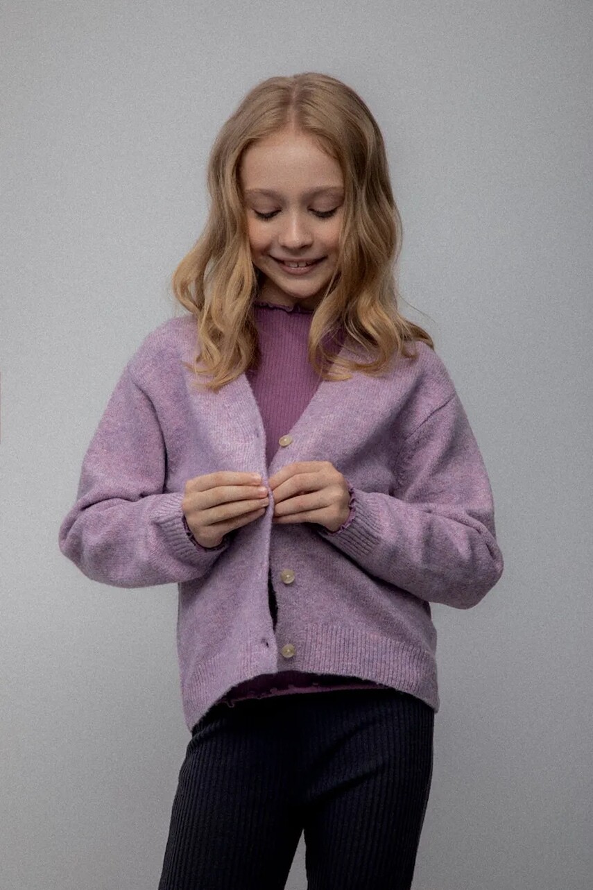 Detský sveter Coccodrillo šedá farba, ľahký, WINTER COSY GRIL JUNIOR