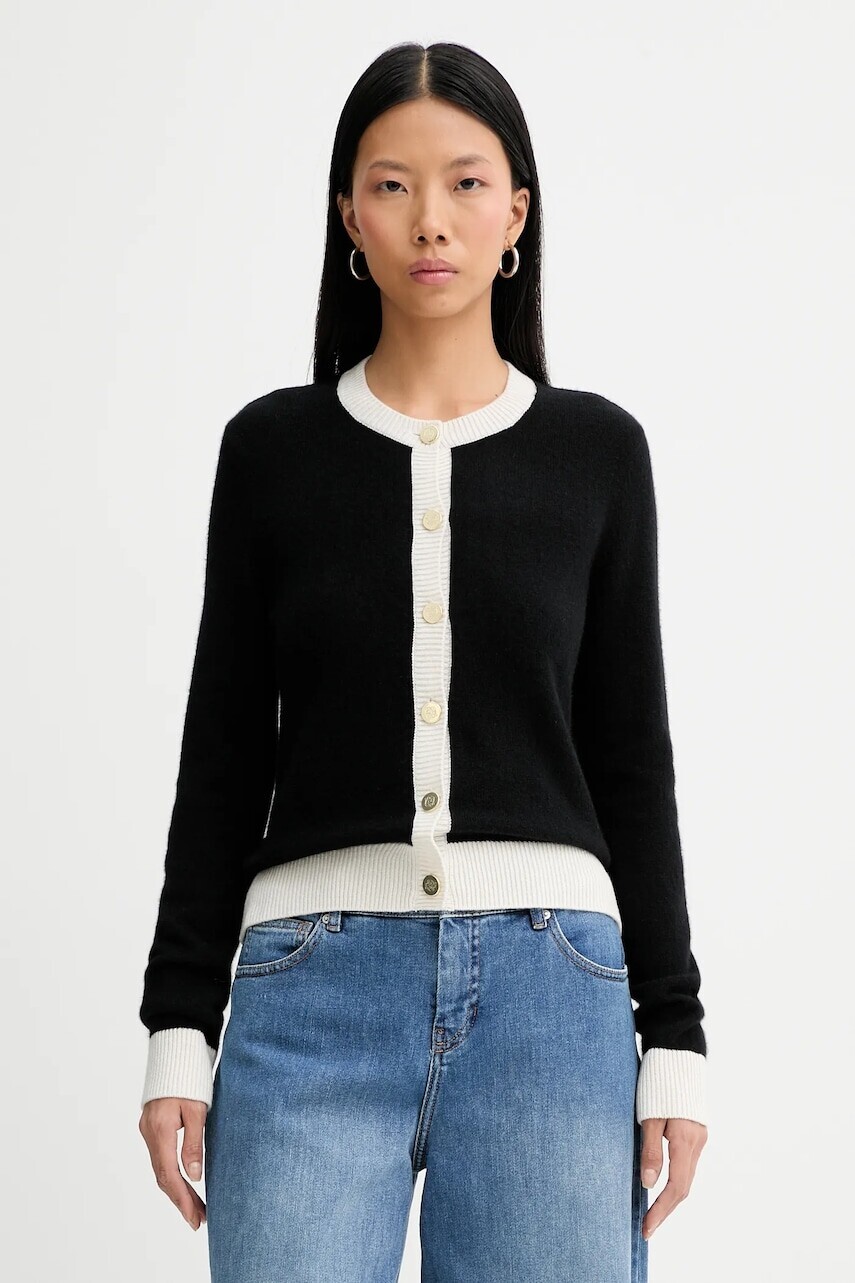 Kašmírový sveter FROM FUTURE čierna farba, ľahký, WPC03358