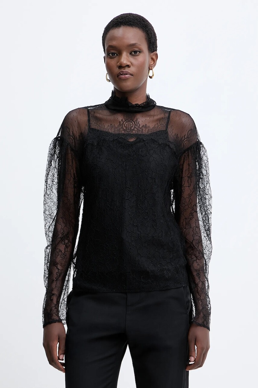 Blúzka Twinset čierna farba, jednofarebná, 252TT2264