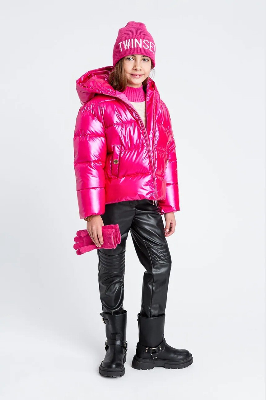 Detská bunda Twinset ružová farba, 252GJ2210