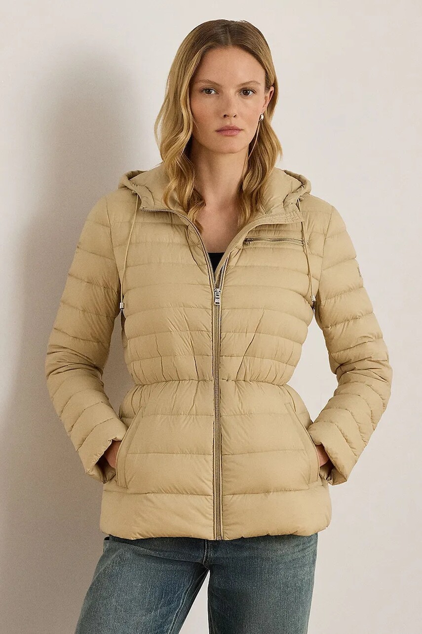 Kabát Lauren Ralph Lauren béžová farba, zimná, 297P04081