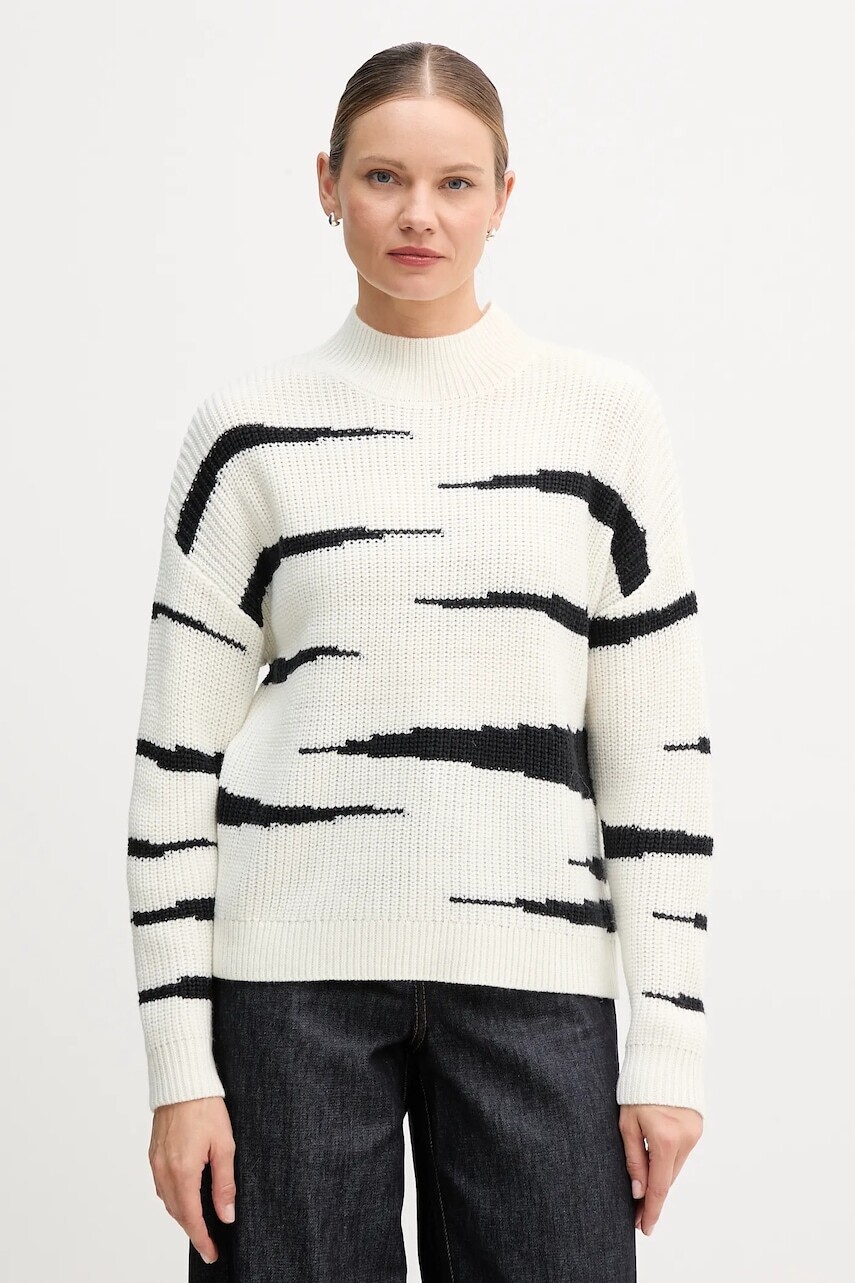 Sveter s prímesou vlny Marc Aurel béžová farba, 8044-8000-82090