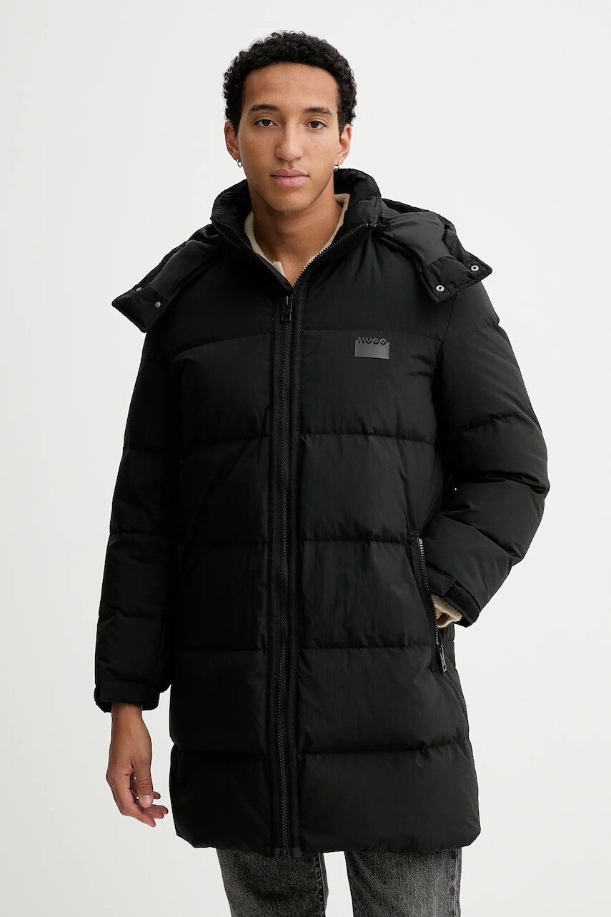 Páperová bunda HUGO čierna farba, zimná, 50546228