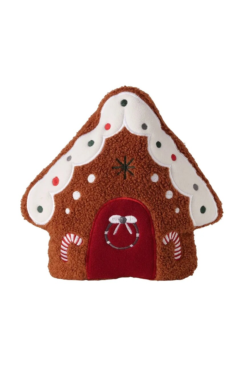 Vianočný dekoratívny vankúš Boltze Ginger 28 x 28 x 8 cm hnedá farba
