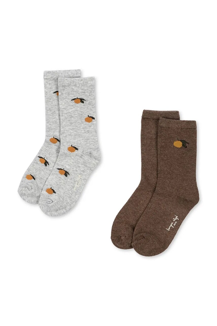 Detské ponožky Konges Sløjd 2 PACK LEMON SOCKS 2-pak šedá farba, KS104177