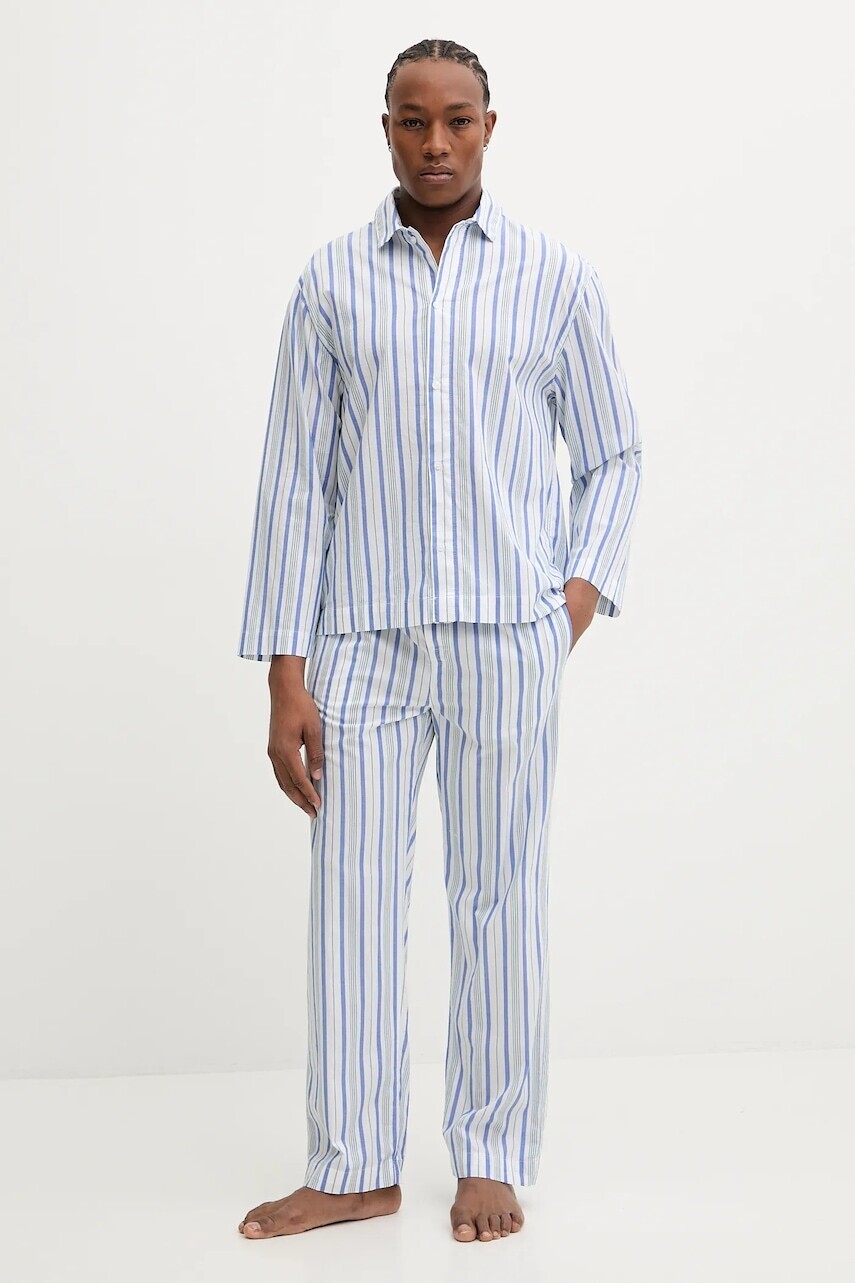 Bavlnené pyžamo Calvin Klein Underwear modrá farba, LV00NM2995