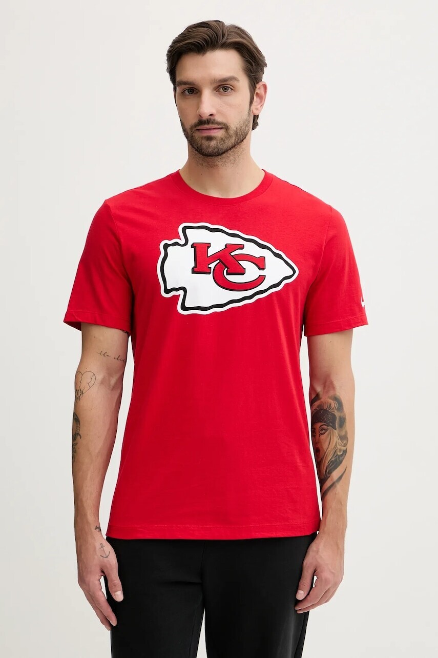 Bavlnené tričko Nike Logo Essential pánske, červená farba, s potlačou, N199-65N-7G-CLH