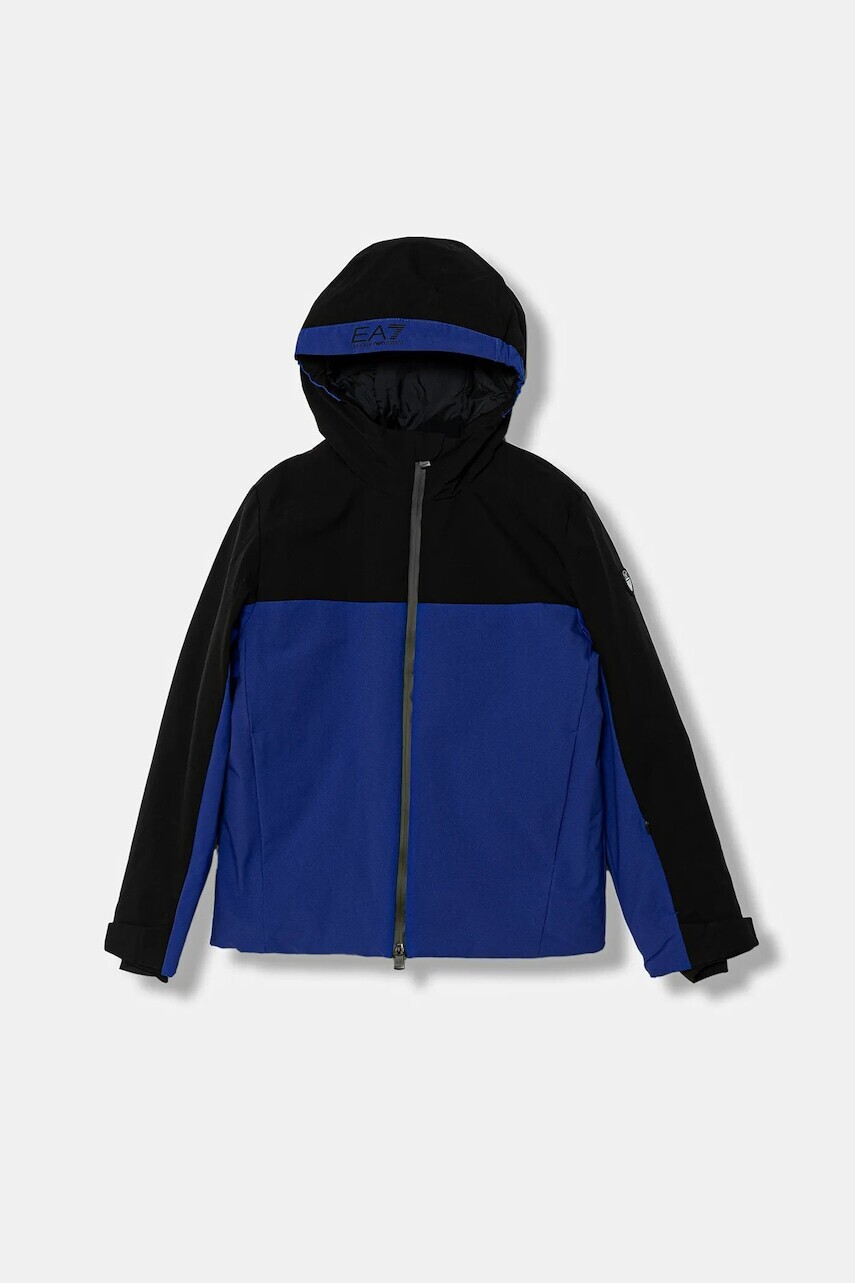 Detská lyžiarska bunda EA7 Emporio Armani modrá farba, 7B000113 AF14794
