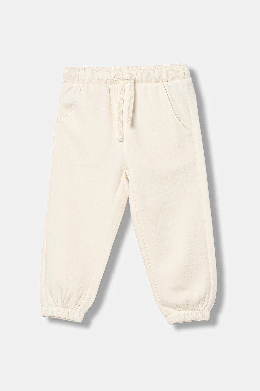 Detské tepláky United Colors of Benetton béžová farba, jednofarebné, 39M2GF04F