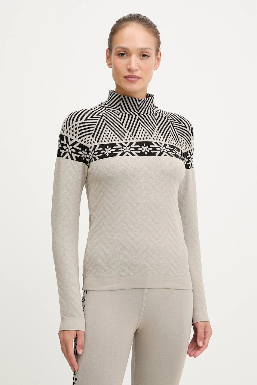 Funkčné tričko s dlhým rukávom Newland LADY TURTLENECK béžová farba, N46724.106