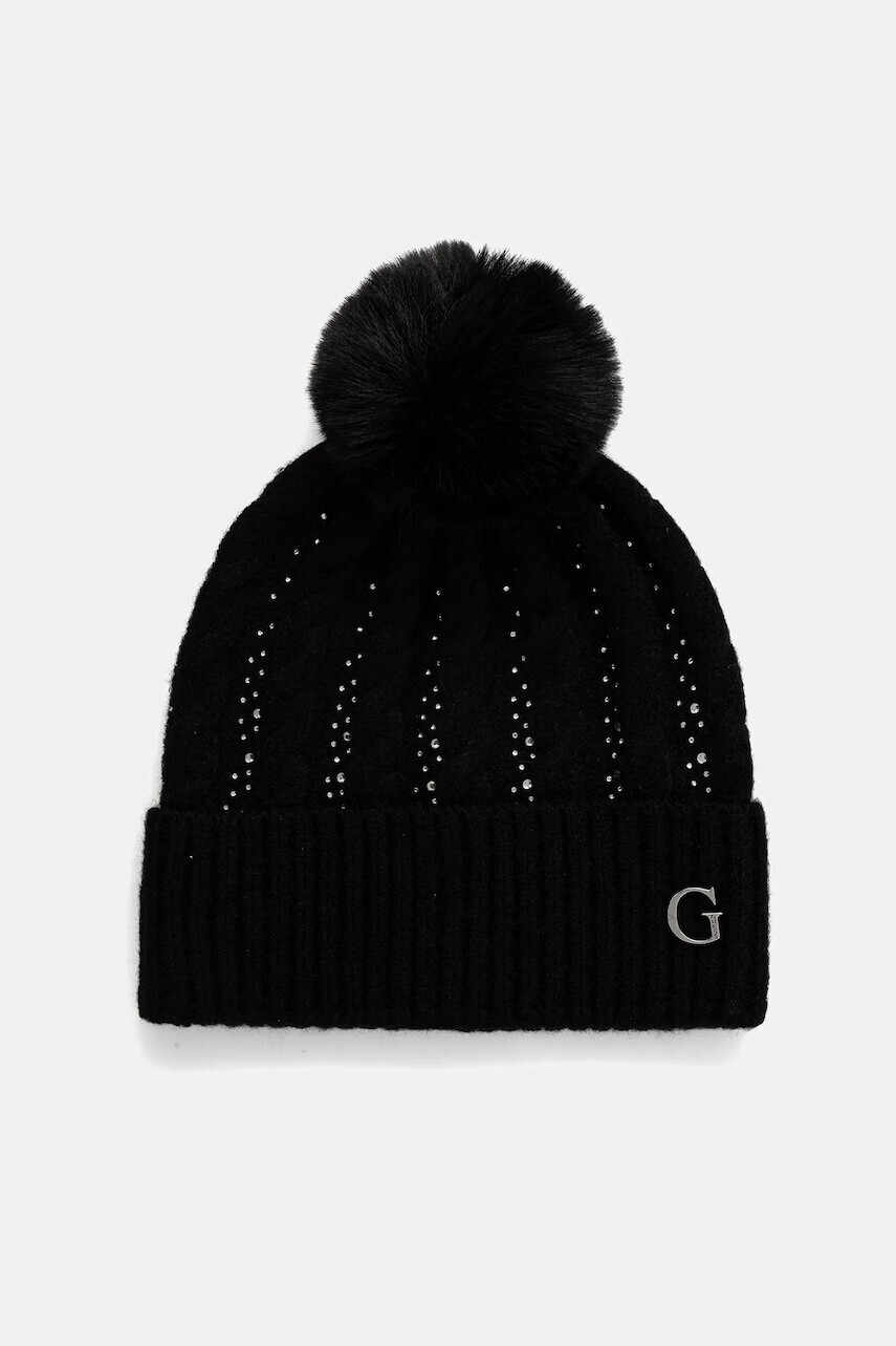 Čiapka Guess čierna farba, AW5385 POL01