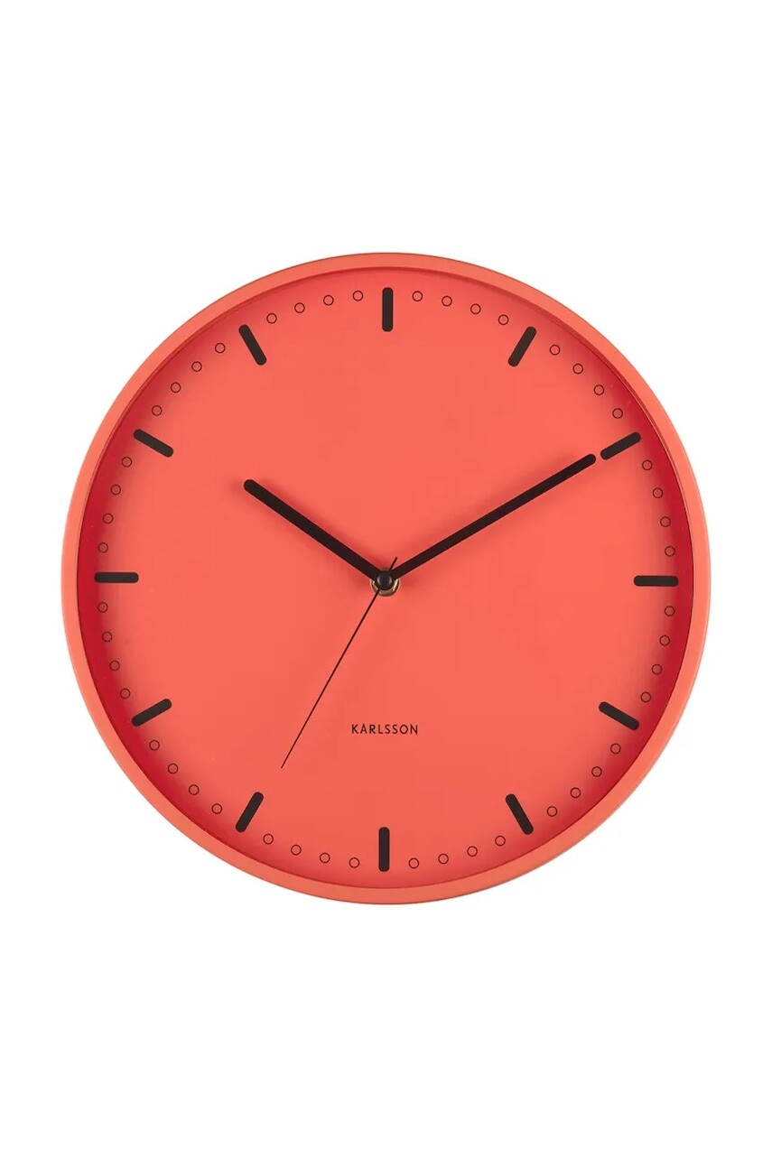 Nástenné hodiny Karlsson Cool Retro 30 cm oranžová farba
