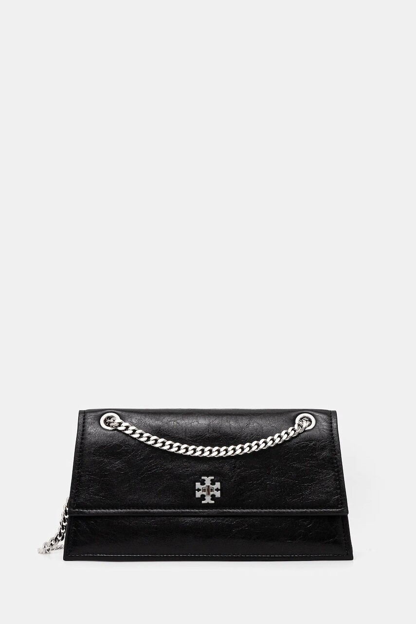 Kožená kabelka Tory Burch Kira Turnlock čierna farba, 167058-001