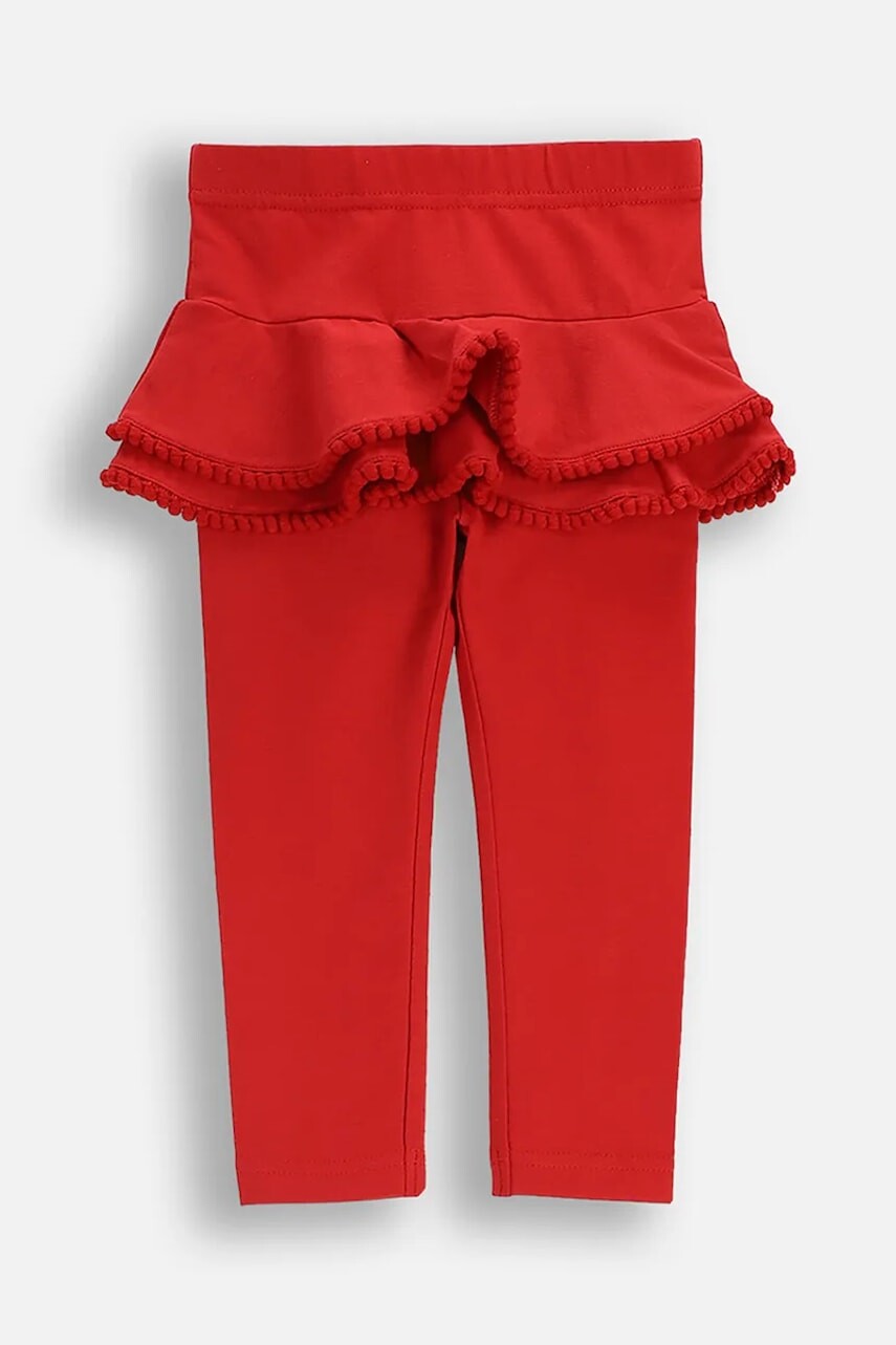Bavlnené legíny pre bábätká Coccodrillo červená farba, jednofarebné, ELEGANT BABY GIRL