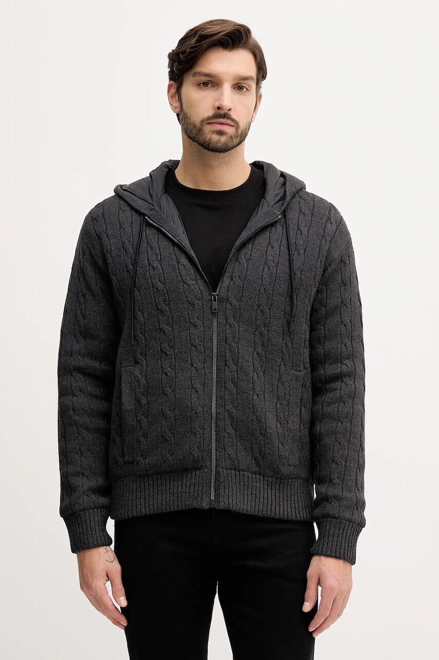 Sveter BOSS Orange šedá farba, prechodná, 50548679