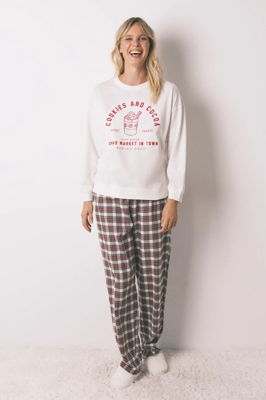 Bavlnená pyžamová súprava women'secret béžová farba, 3592474