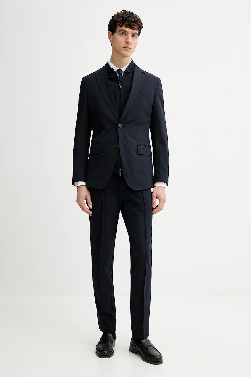 Oblek BOSS tmavomodrá farba, jednofarebný, 50554433
