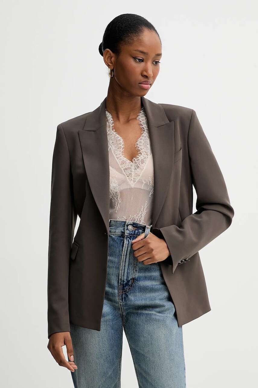 Sako a blúzka Blugirl Blumarine hnedá farba, jednoradové, jednofarebné, RF5285.T5771