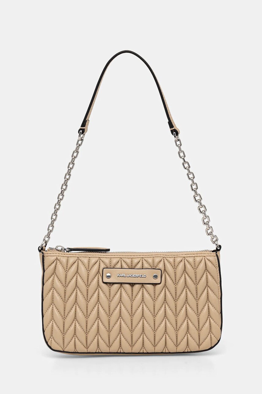 Kabelka Karl Lagerfeld K/WEAVE béžová farba, B1W32031