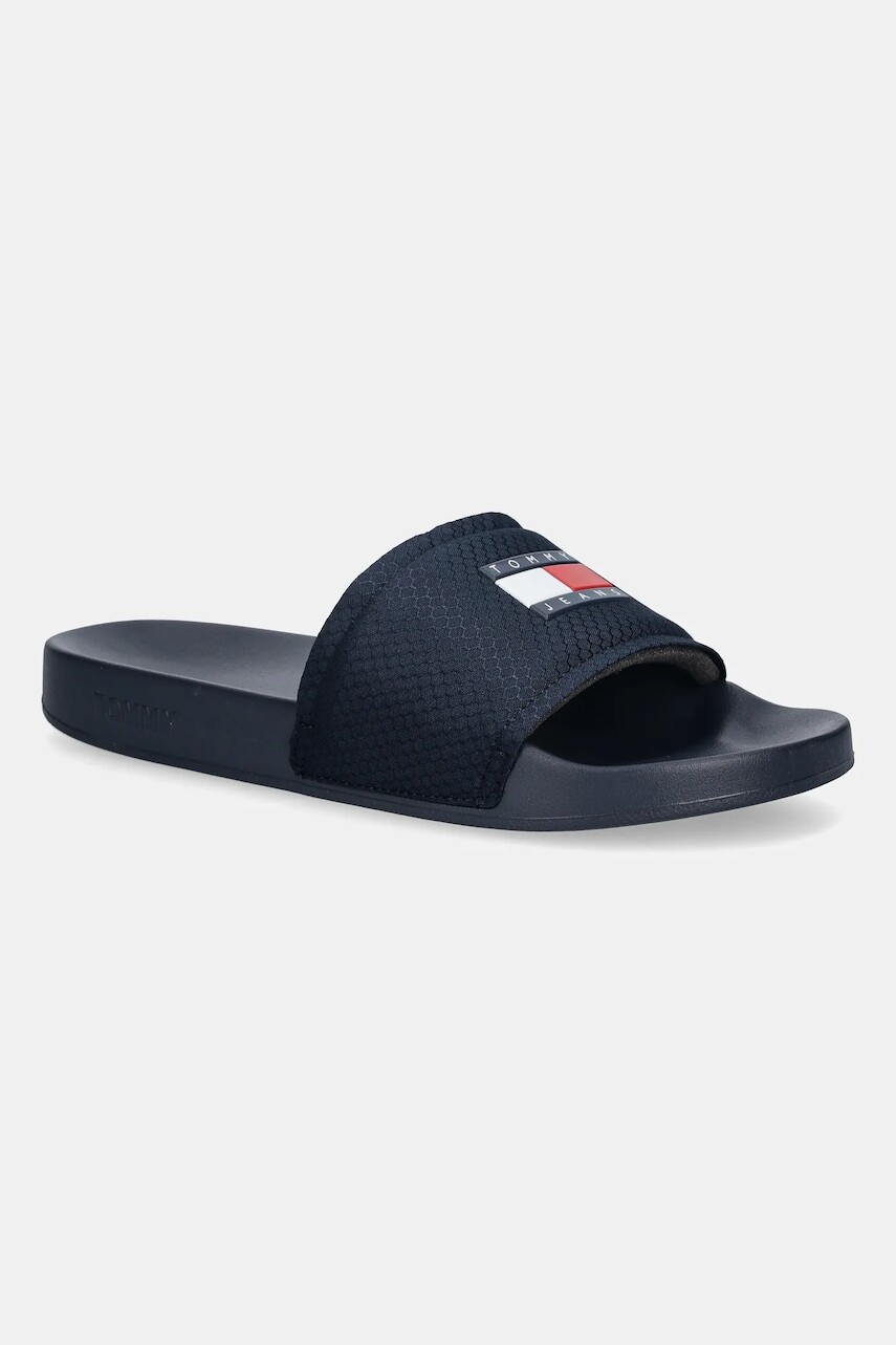Šľapky Tommy Jeans TJM POOL SLIDE tmavomodrá farba, EM0EM01673