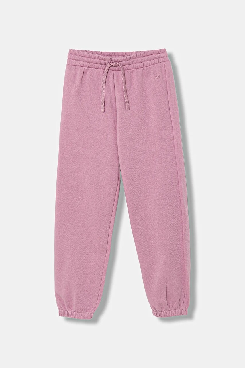 Detské tepláky United Colors of Benetton ružová farba, jednofarebné, 39M2CF05I