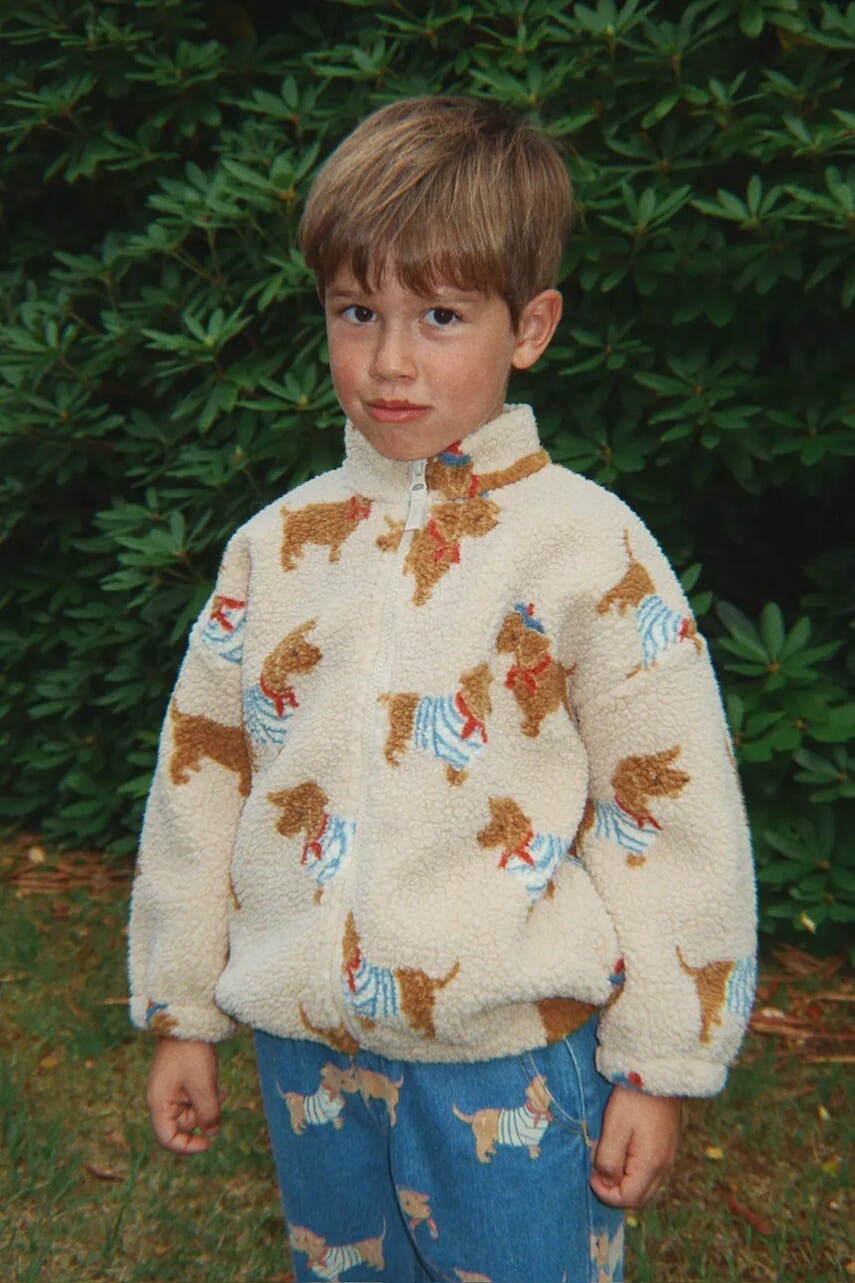 Detská bunda Konges Sløjd JODY TEDDY JACKET GRS béžová farba, KS105180