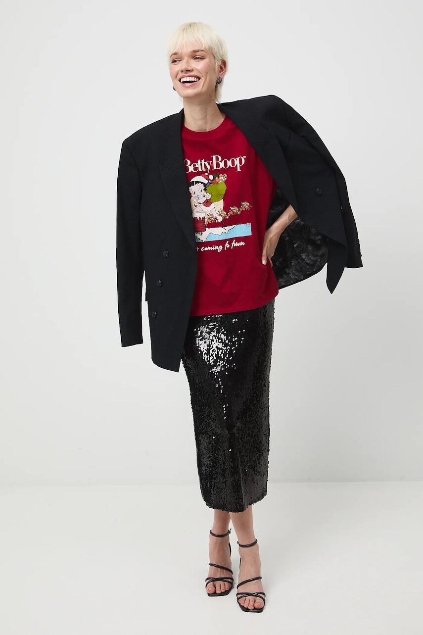 Bavlnené tričko Medicine dámske, červená farba