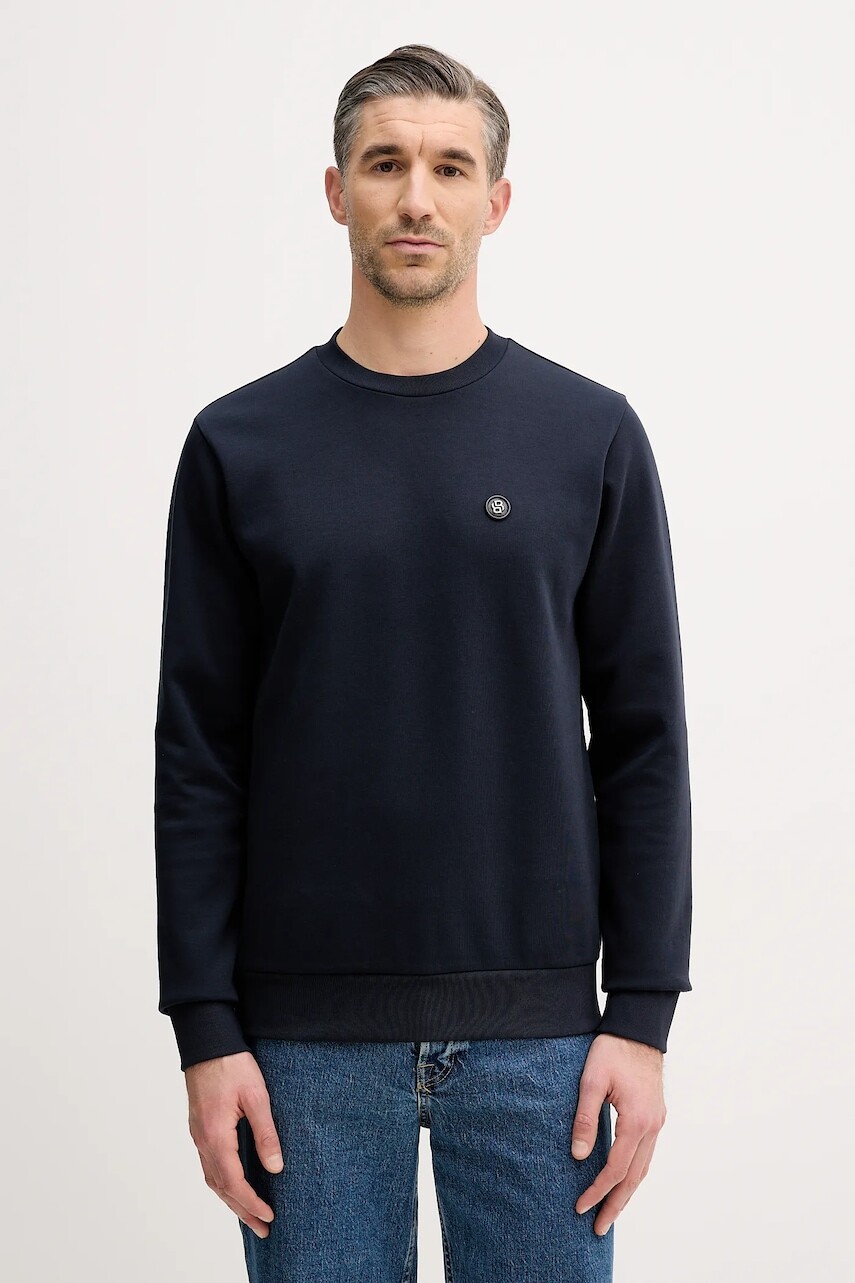 Mikina BOSS tmavomodrá farba, jednofarebná, 50555830