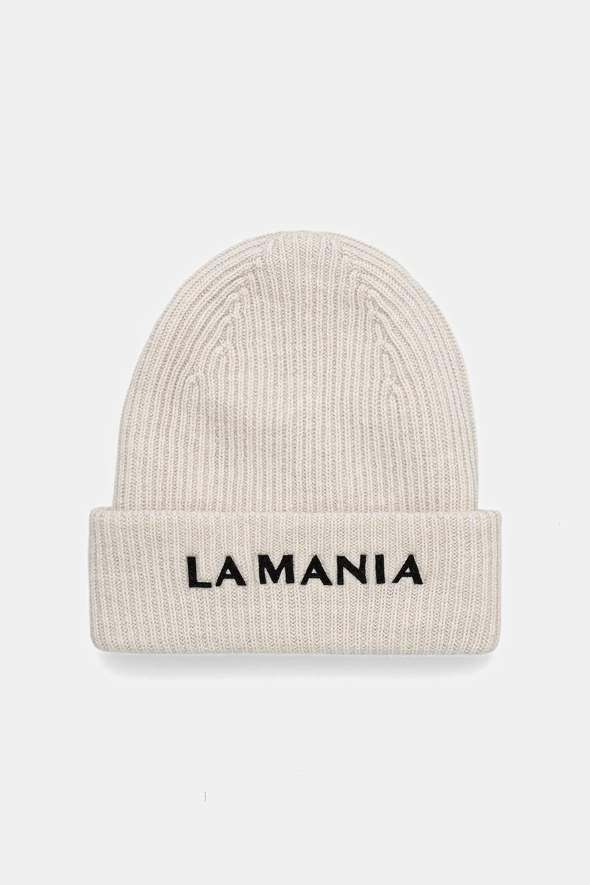 Čiapka z merino vlny La Mania MAEVE béžová farba, MAEVE