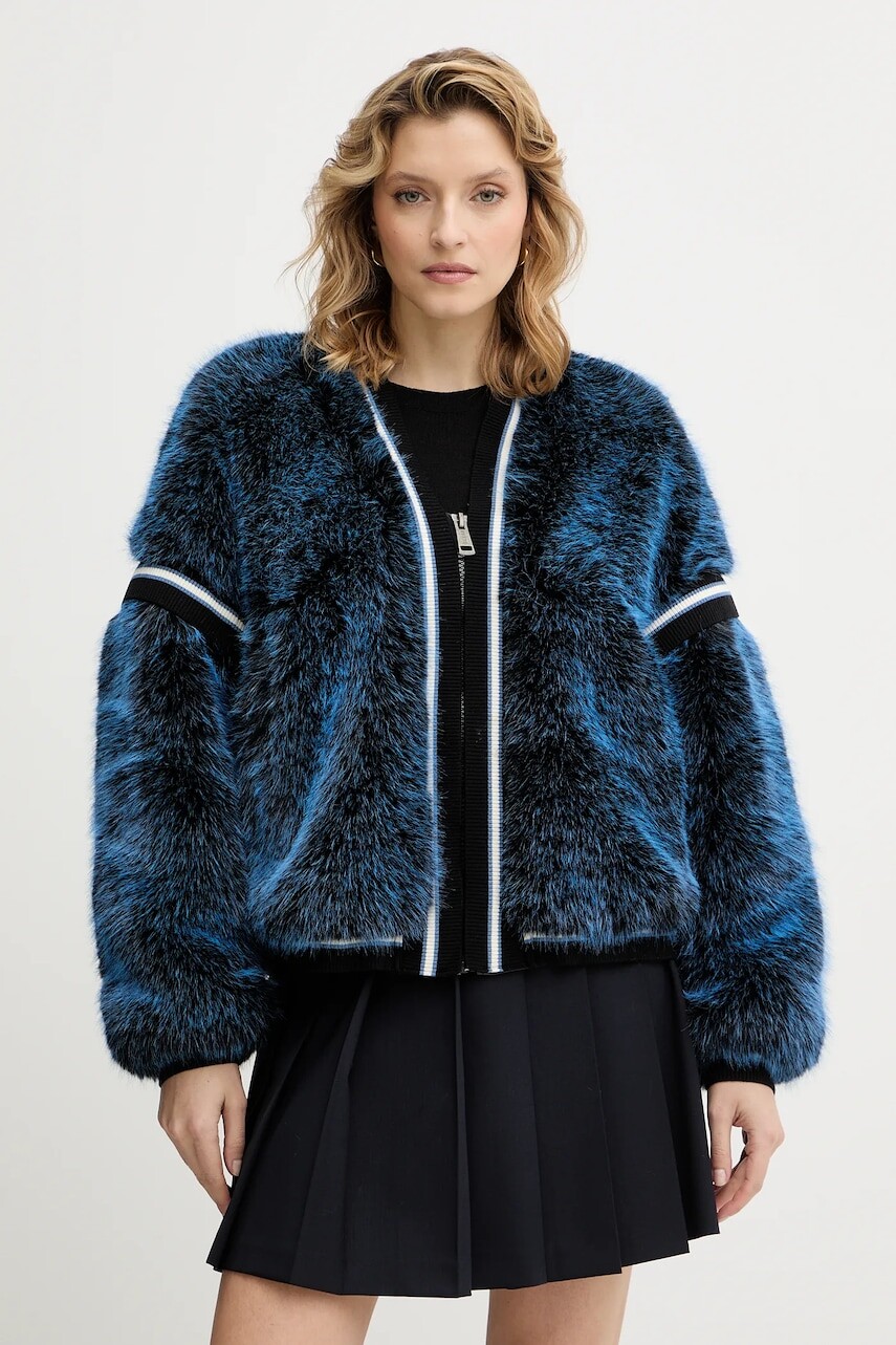 Bunda Guess KATIA tmavomodrá farba, prechodná, W5BL67 W3790