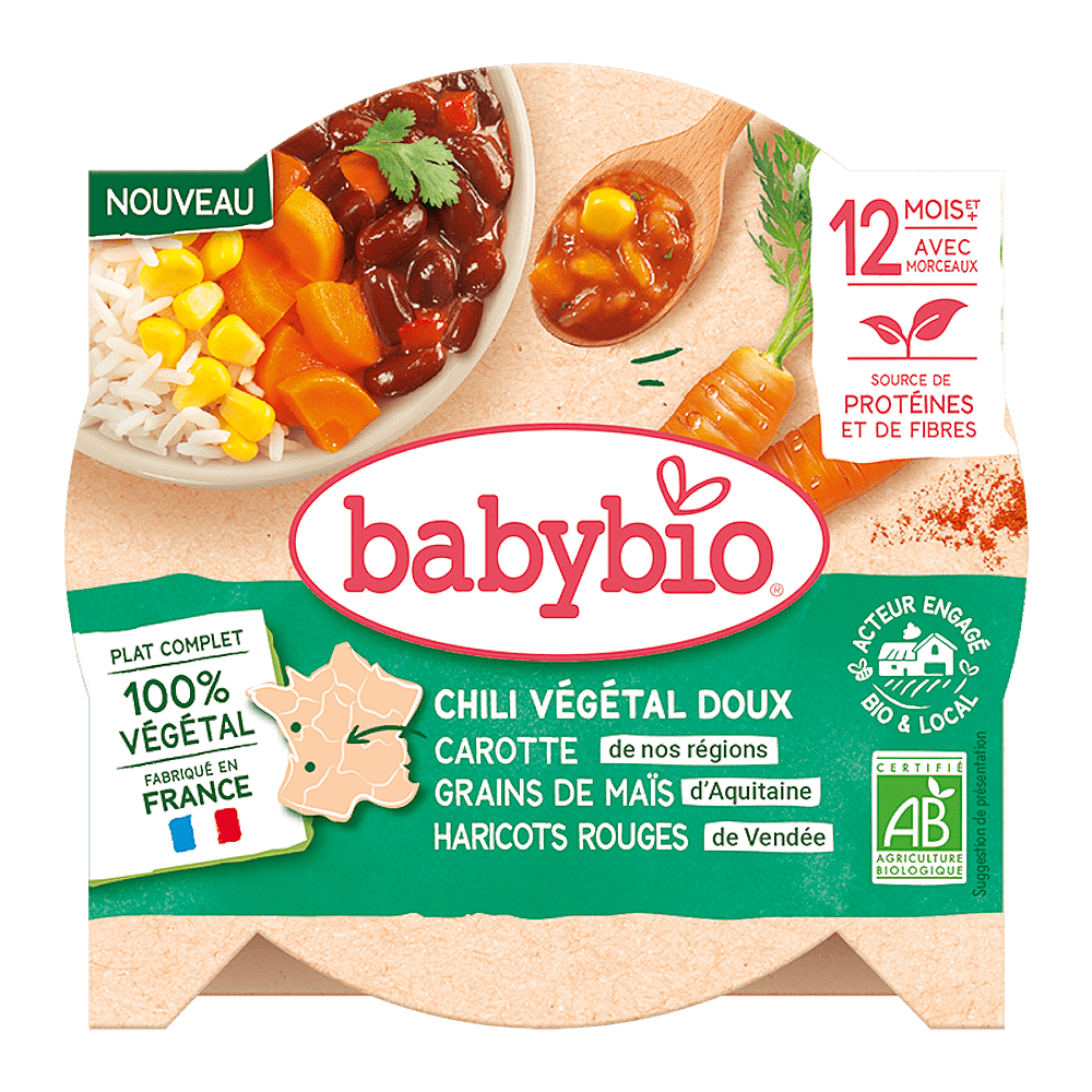 BABYBIO Zeleninové chilli con carne s červenými fazuľami BIO 230 g