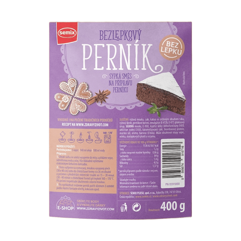 SEMIX Bezlepkový perník 400 g