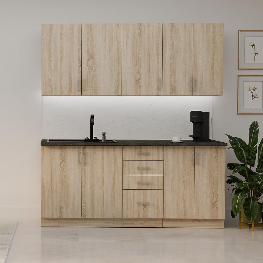 Kuchynská linka Sara dub Sonoma 180 cm bez pracovnej dosky