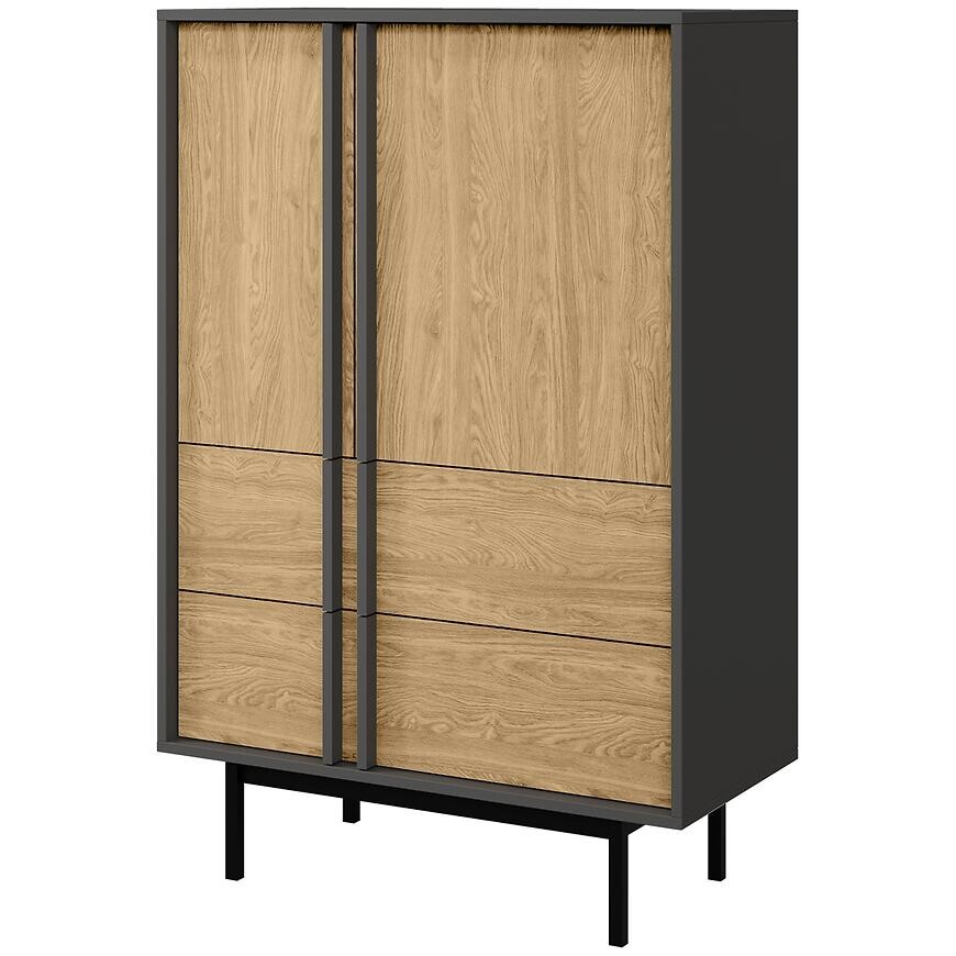 Skriňa Alsy 5 dub olejovaný/antracit