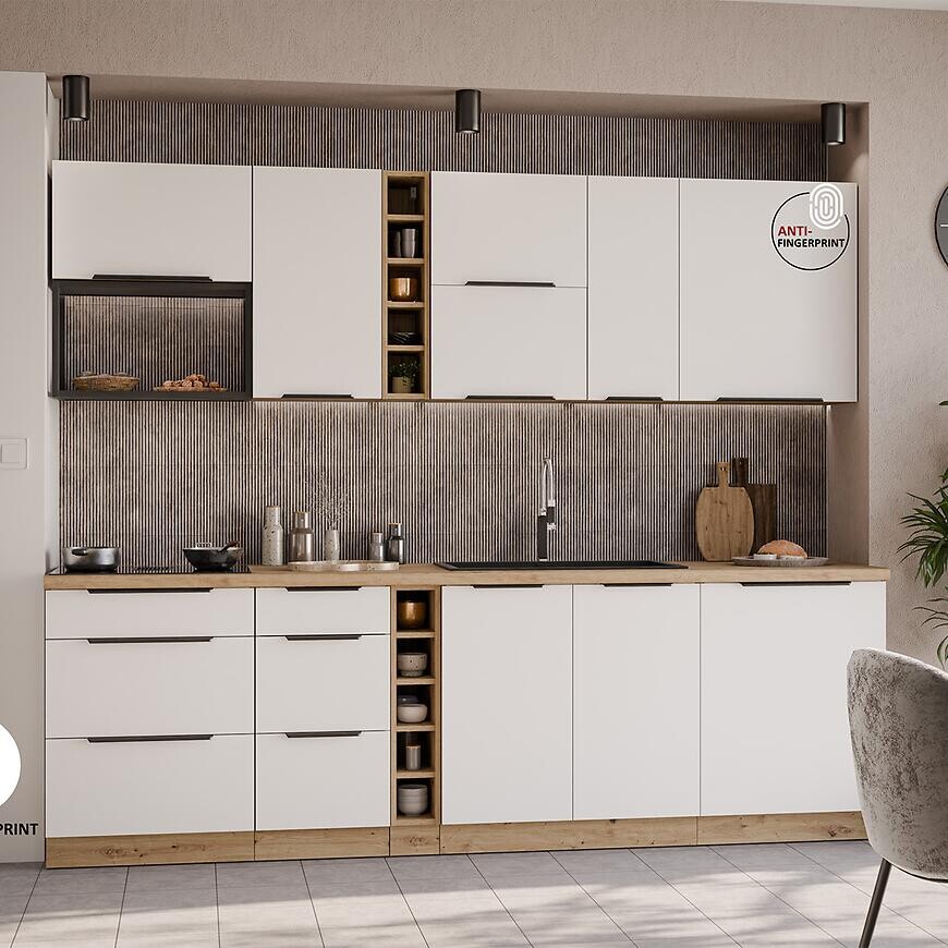 Kuchynská linka Aria WH/AR 255 cm bez kuchynskej dosky