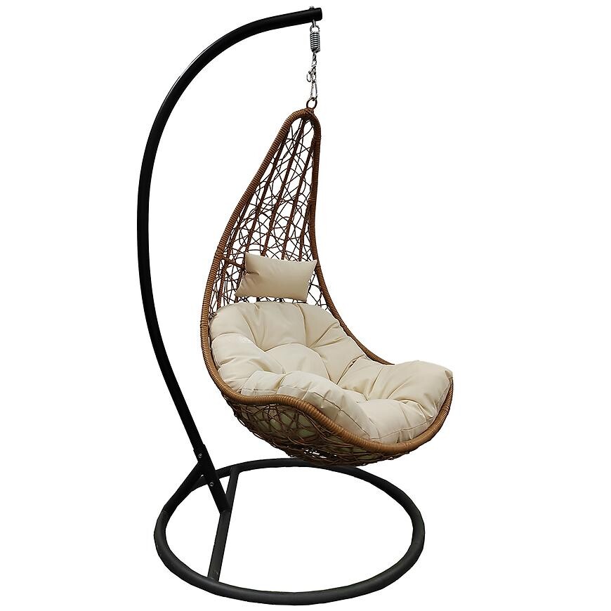 Závesné hojdacie kreslo Murcia prírodné s poduškou