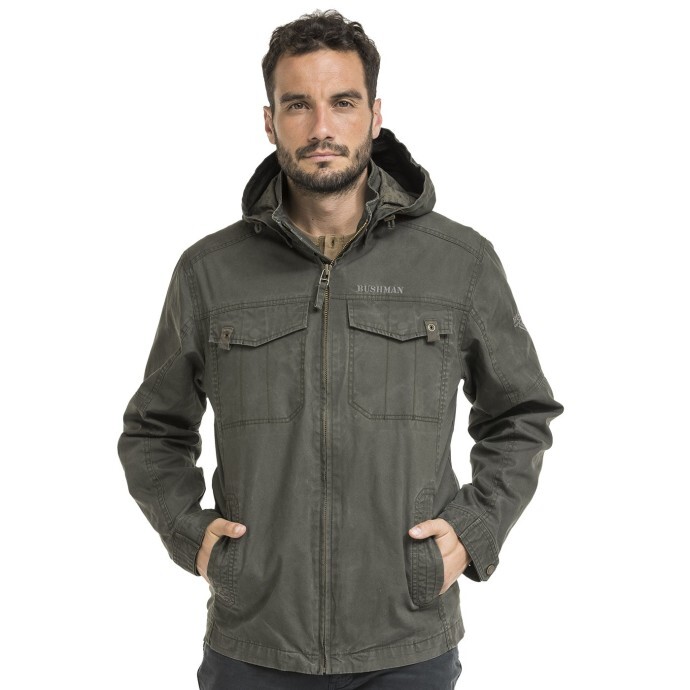 Bushman Pánska prechodná bunda Hendrik, tmavá khaki M