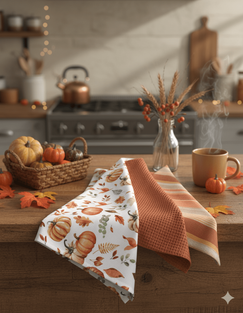 Utierka bavlnená, Jesenná tekvica, komplet 3 ks