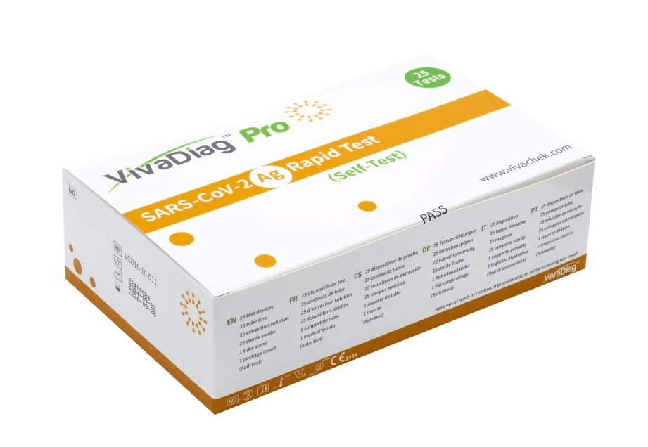 Test na Strep A - 25 kusov (do krku pro lékařské použití) Značka: VivaDiag Množstvo I: 1 kusov.EXP.07.2026 antigénové testy