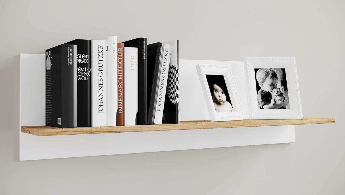 Nástenná polica Usilo, biela