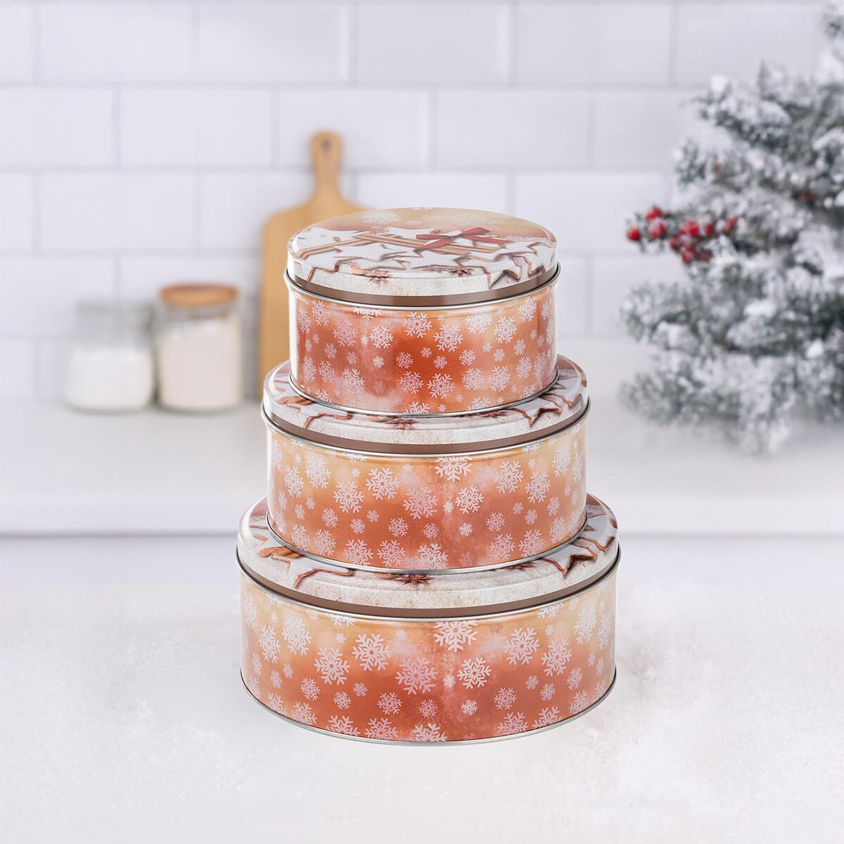 Okrúhle nádoby na cukríky Stars, sada 3 ks