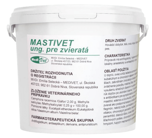 Mastivet masť na vemeno s gáfrom pre dojnice 900g