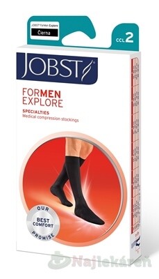 Jobst for Men Explore kompresívne lýtkové pančuchy so zatvorenou špičkou čierne